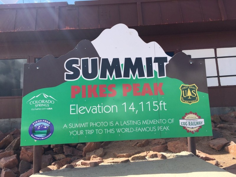 Pikes Peak Summit sign