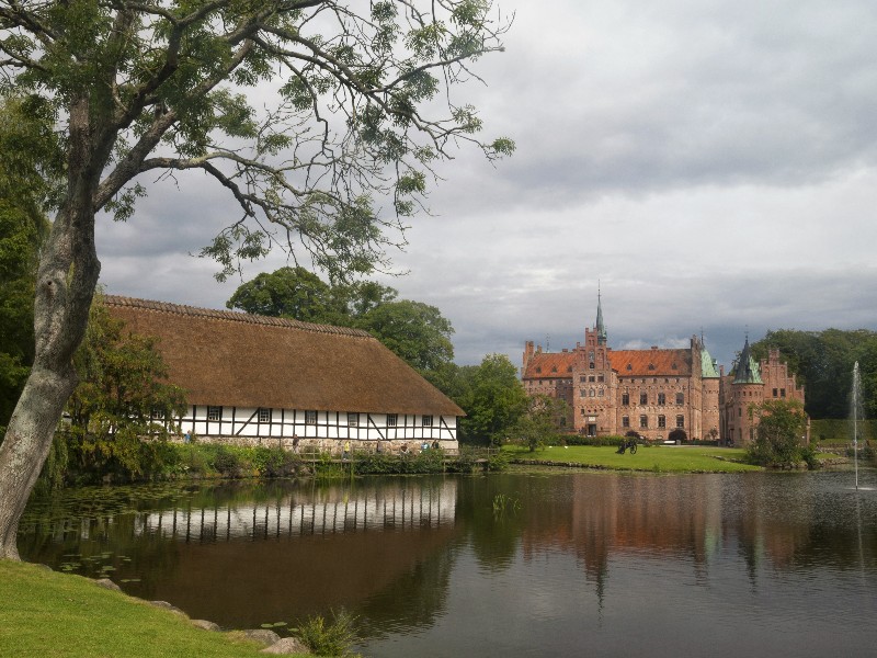 Egeskov castle located in the south of the island of Funen, Denmark