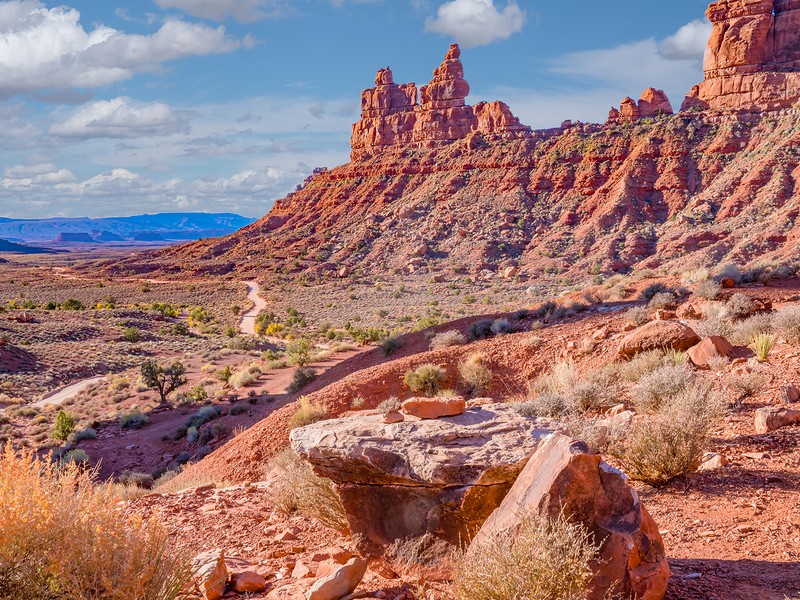 Red rock formations in Valley of the Gods in Utah
