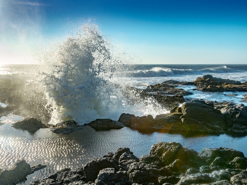 Wave Explodes along Cape Perpetua coast near this campground
