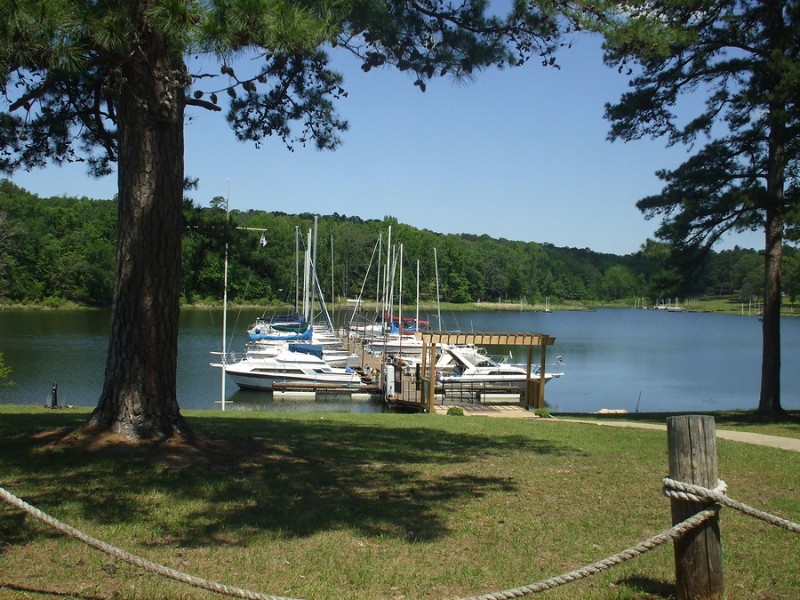 Boats at Lake O' the Pines near Jefferson, Texas