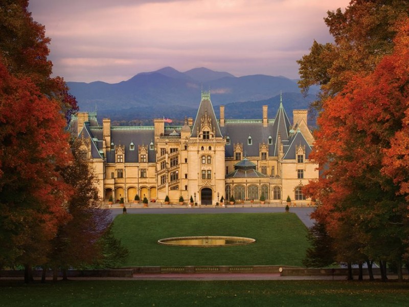 One of the best places to see the changing leaves in Asheville is at Biltmore Estate.