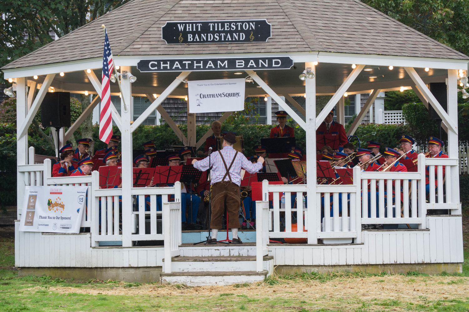 Band playing at Oktoberfest in Kate Gould Park in Chatham, Massachusetts