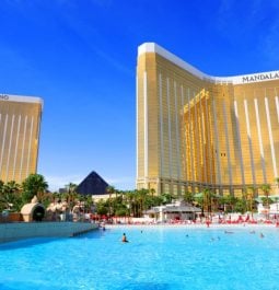 pool with mandalay bay resort in background