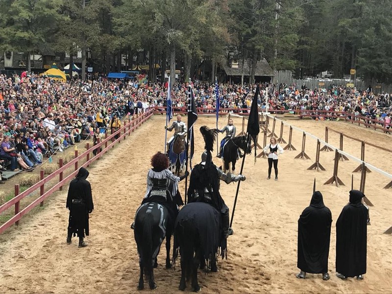 Attractions at the Carolina Renaissance Festival include a live jousting tournament.