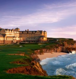 luxury resort on a cliffside in front of the ocean