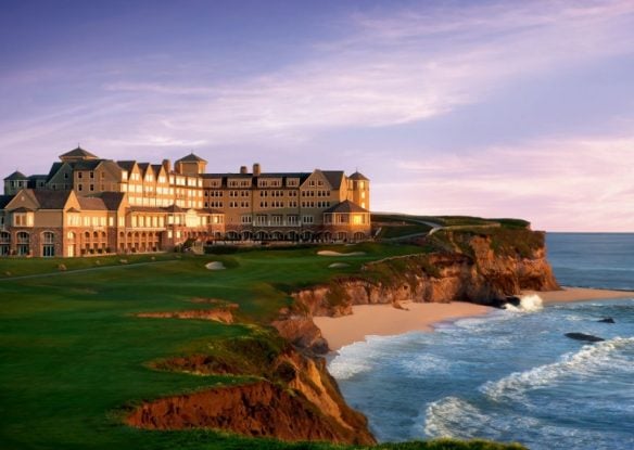 luxury resort on a cliffside in front of the ocean