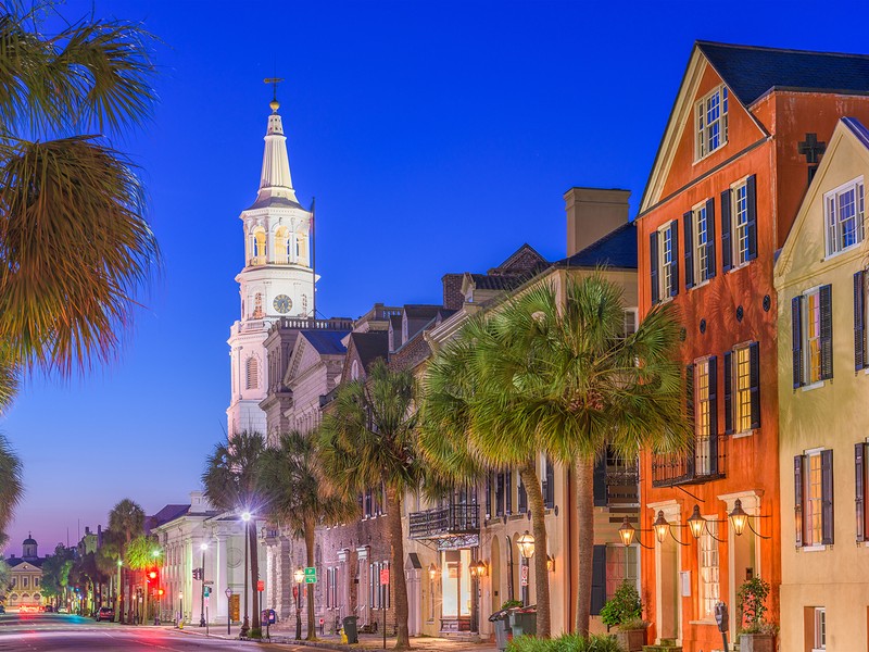 The historic district of Charleston features shops, restaurants and nightlife.