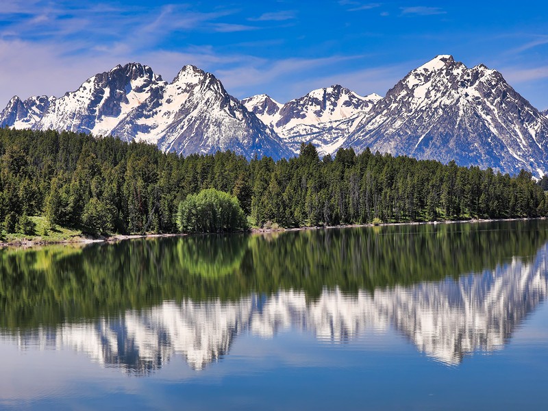 The Grand Tetons provide a majestic backdrop for Jackson, WY.