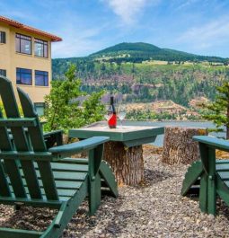 Adirondack chairs overlooking columbia cliffs