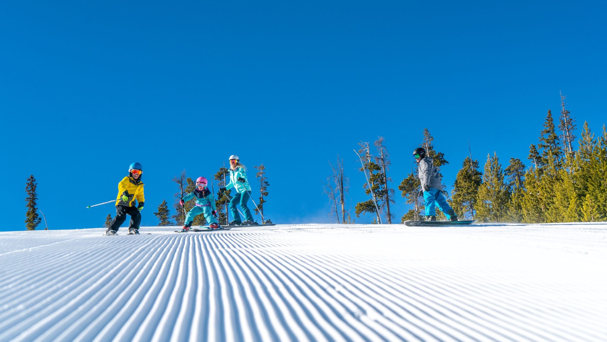 Freshly groomed tracks at Winter Park Resort