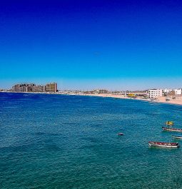 Aerial View of Sandy Beach, Puerto Penasco, Sonora, MX With The Tide In