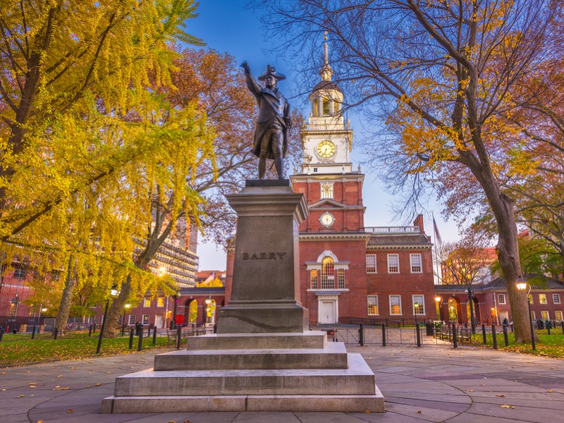 Independence Hall in Philadelphia is where both the Constitution and the Declaration of Independence were written.