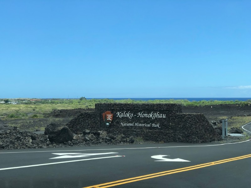 Driving up to Kaloko-Honokohau National Historic Park