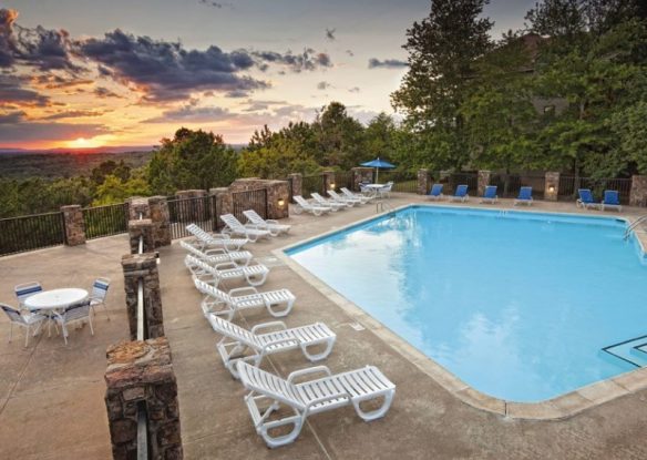 pool with lounge chairs around at fairfield bay