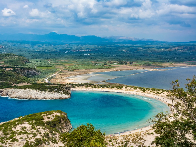 Voidokilia beach in the Peloponnese region of Greece