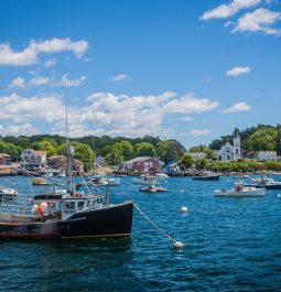 An old lobster boat in Boothbay Habor, Maine