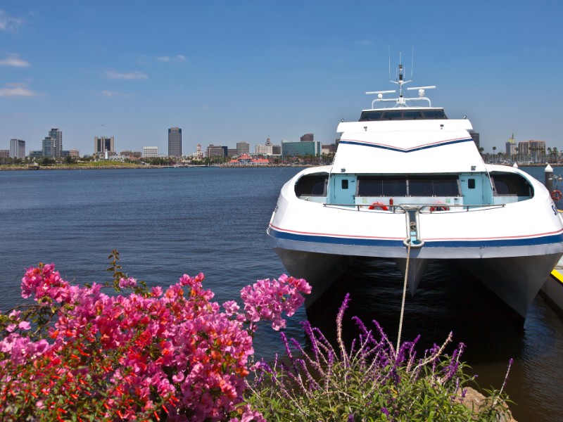 Ferry moored near Long Beach