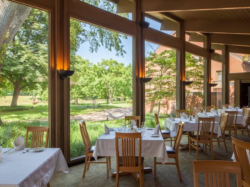 Dining room at New Harmony Inn & Red Geranium Restaurant