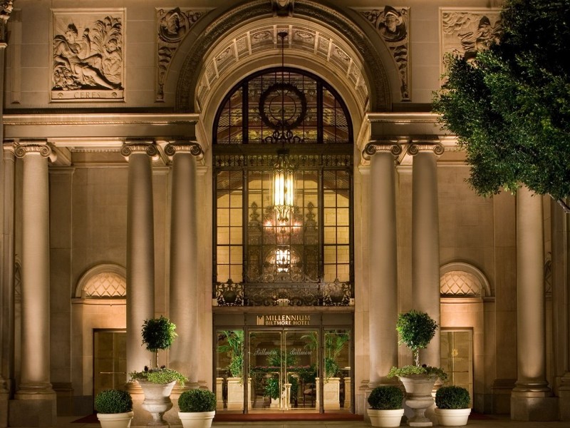 Exterior of historic Millennium Biltmore Los Angeles.