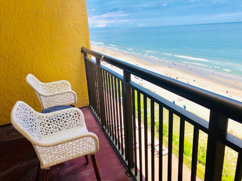 Balcony at oceanfront condo