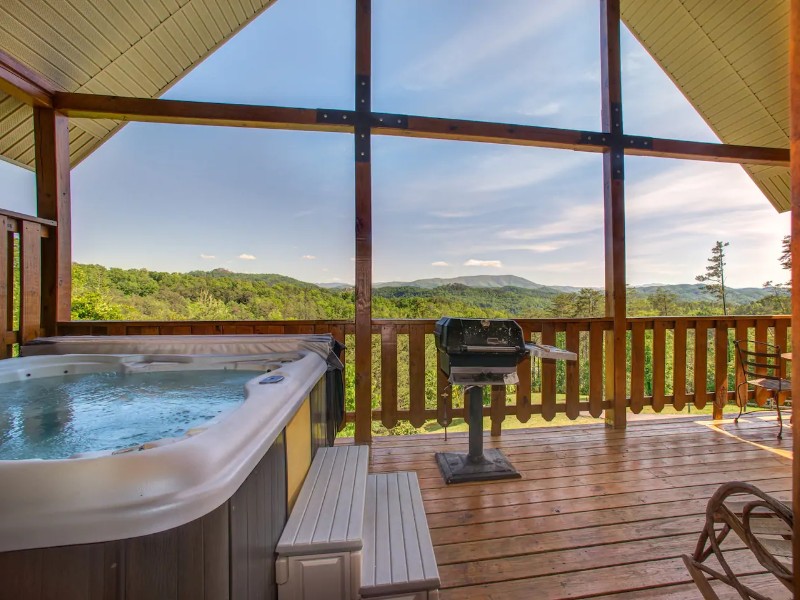 Cabin with Private Hot Tub & Mountain Views