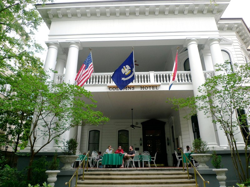 front porch of the Columns Hotel, New Orleans Garden District