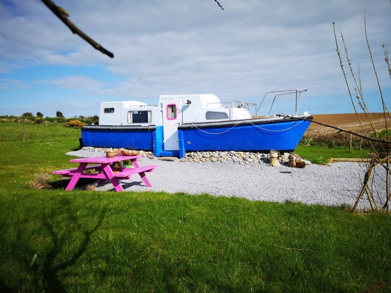 Quirky land boat close to the beach with donkey, Airbnb