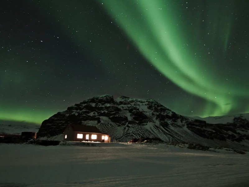 Northern Lights and Stars from This Old Farmhouse, Iceland Airbnb