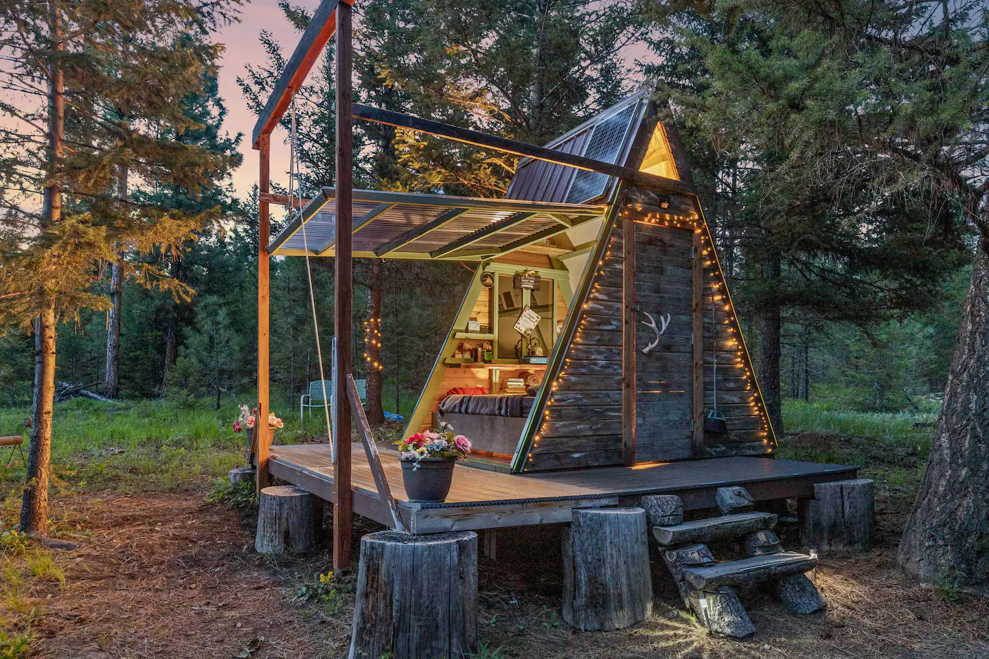 Transforming and Peaceful A-frame Cabin