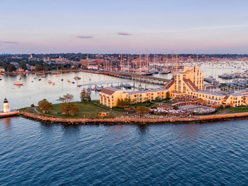 Aerial view Gurney's Newport Resort & Marina, Newport, Rhode Island