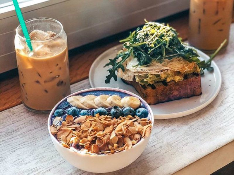 Toast and bowl at LB Kitchen