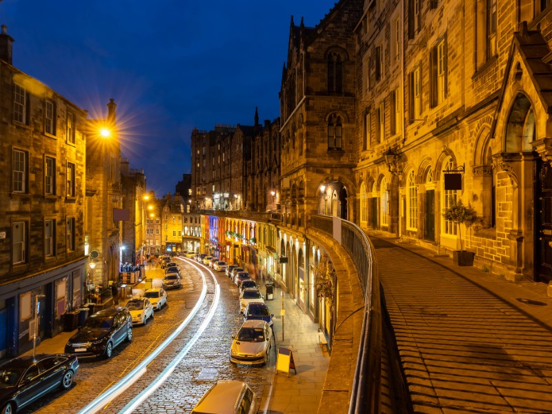 Old Town Edinburgh at night