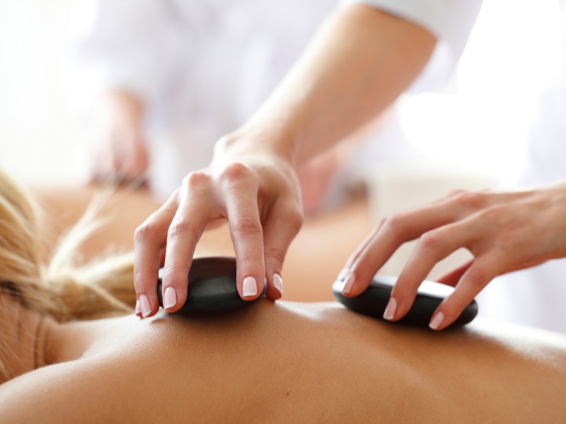 Relaxing hot stone massage