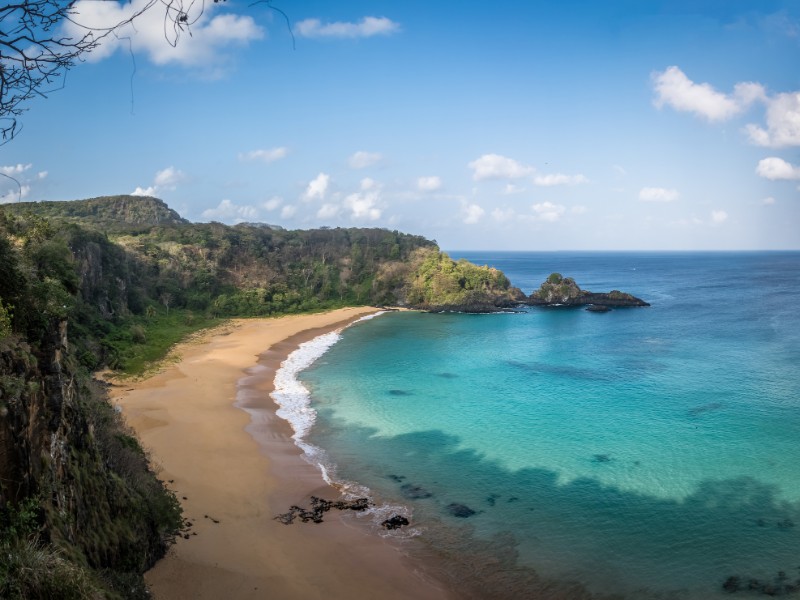 Aerial view of Praia do Sancho Beach - Fernando de Noronha, Pernambuco