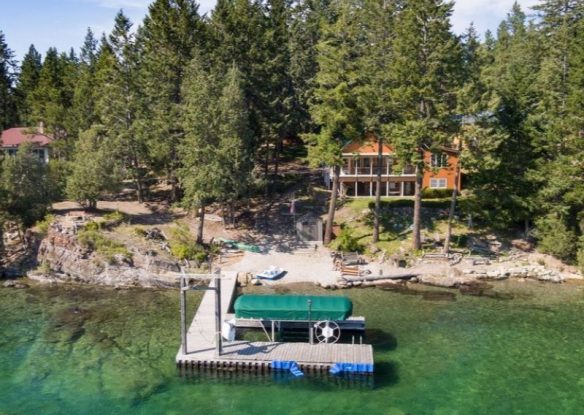 dock on the emerald waters of Flathead Lake