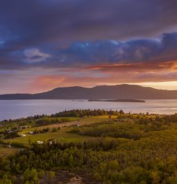 Drone aerial shot of Orcas Island