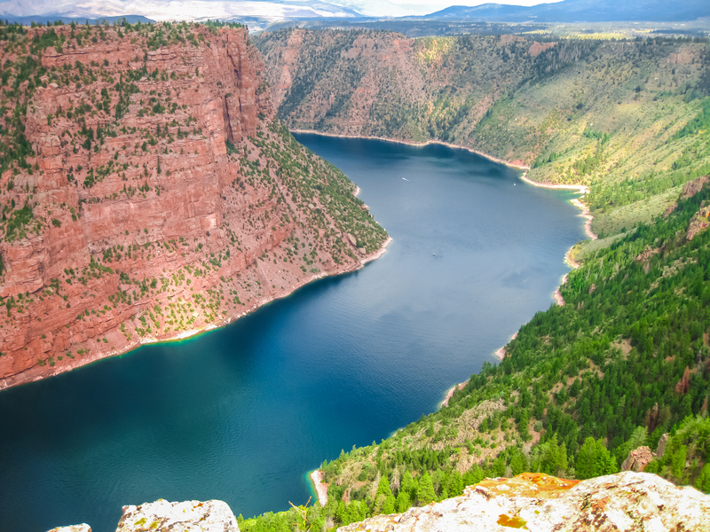 Aerial view of Flaming Gorge National Recreation Area 