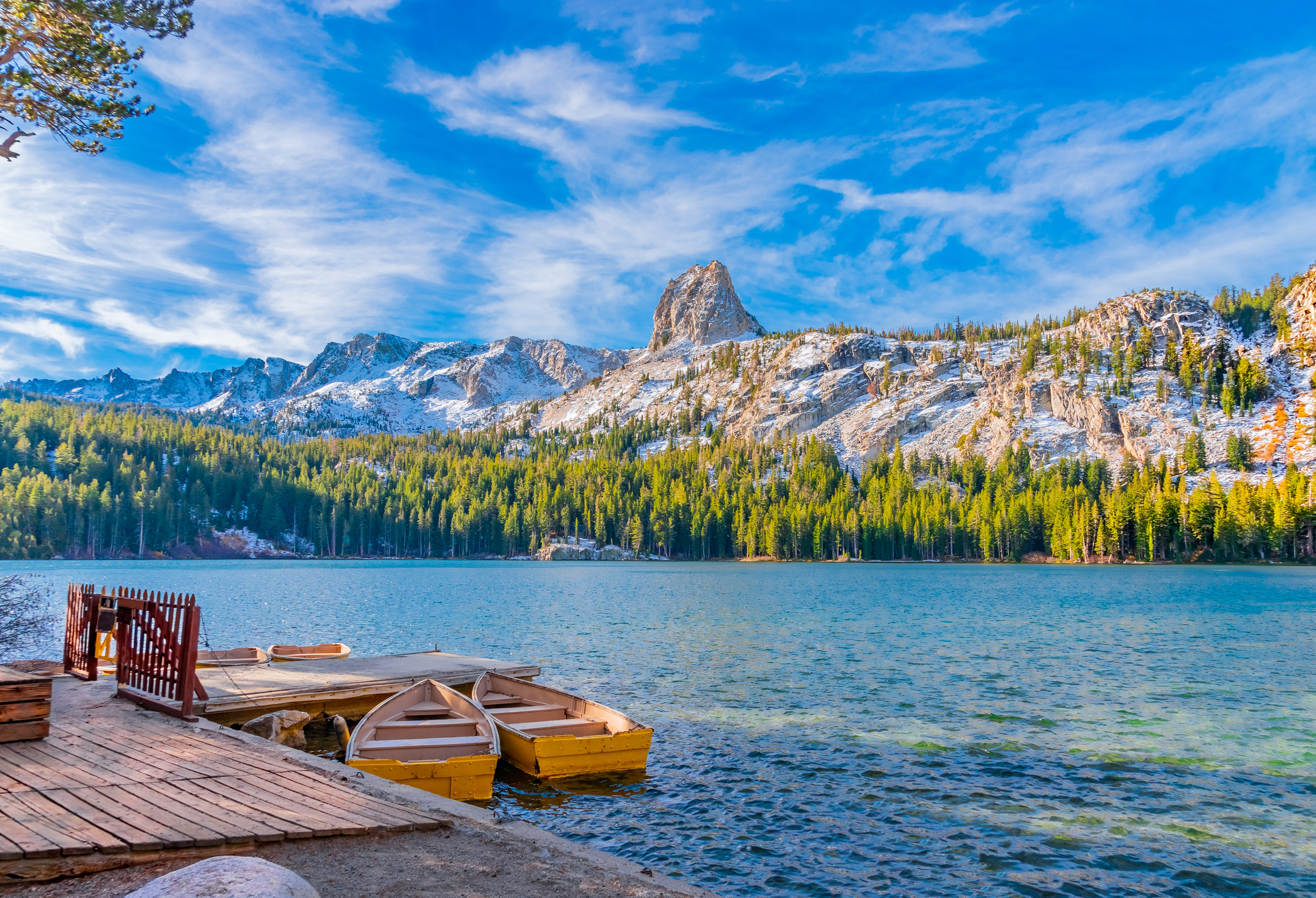 Lake George and Crystal Crag at Mammoth Lakes, CA