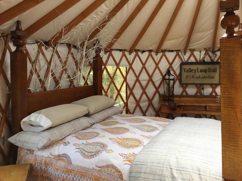 Inside Pines Yurt