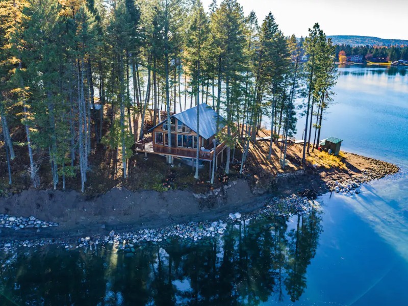 Waterfront Island Cabin, Bigfork, Montana