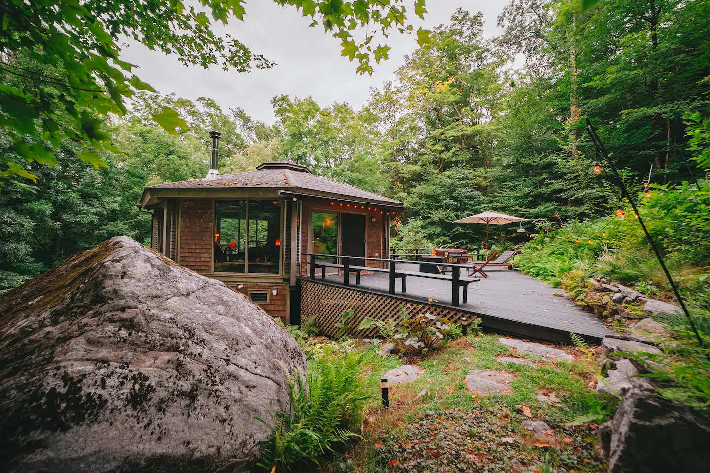 Mid-Century Glass Octagon in Berkshires