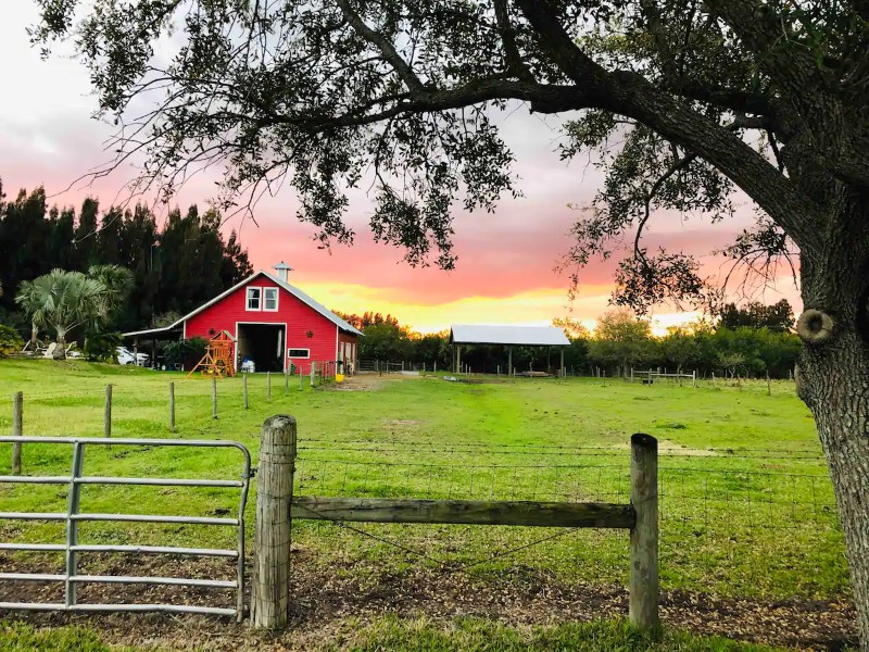 Sunset at Private Barn Studio at Pura Vida Florida Farm