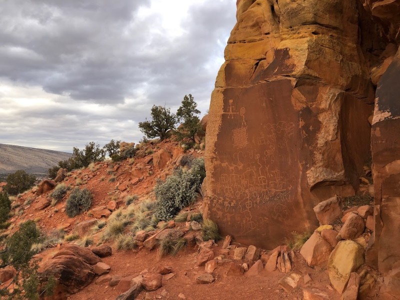 Rock art along trail