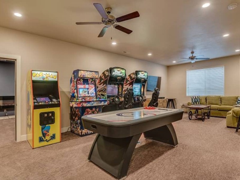 Game Room at Awesome Arcade House