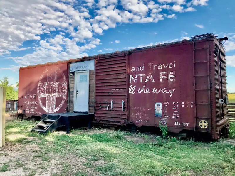 Exterior of Santa Fe Boxcar