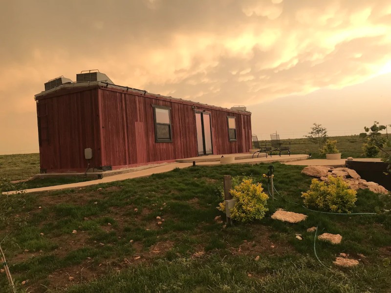 Exterior of Wallace Ranch Boxcar Bunkhouse