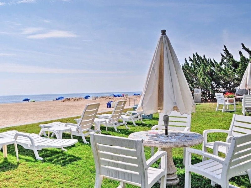 Outside Seating at Oceanfront Studio by Boardwalk, Beach, and Pool