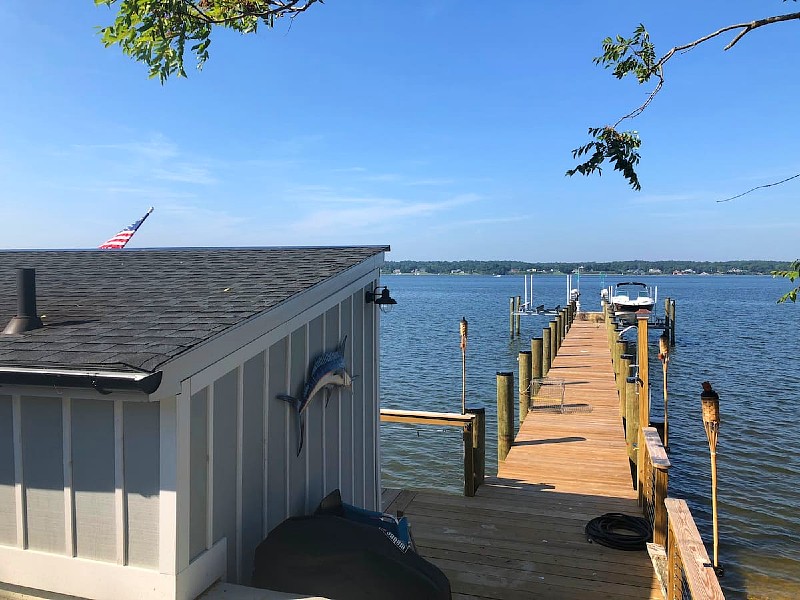 Private cabana on a pier