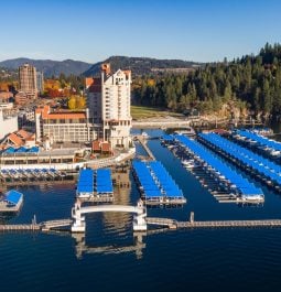 aerial view of The Coeur D'Alene Resort